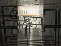 Luftdusche mit interner Positionierung aus Edelstahl 304 & Staubentfernungssystem mit Wasserspülung am Boden