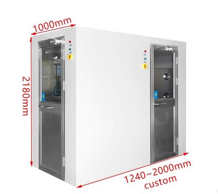 Maßgeschneiderter, um 360° drehbarer Luftauslass-Luftduschraum mit Edelstahl 304 und HEPA-Filtration