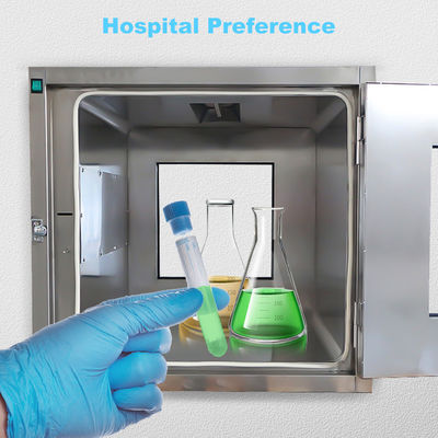 GMP-konforme Passbox aus Edelstahl 304 in Pharmaqualität mit UV-Sterilisation und mechanischer Verriegelung