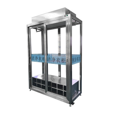 Glasreinigungsraum-Schrank mit HEPA-Filtration und Kapazität von 25 Personen für die Lagerung von ISO 14644-konformen Edelstahlbekleidung