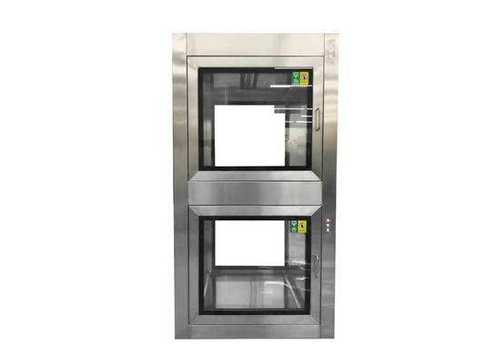 Doppelkammer-Edelstahl-Elektronik-Interlock-Passbox mit UV-Sterilisation zur Kontaminationskontrolle im Reinraum