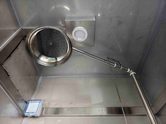 Notfall-Sicherheitsdusche und Augenwaschraum mit SUS304 Edelstahlgehäuse, Duschfluss von 120 bis 180 L/min und kompakter Größe von 1000 × 1000 × 2400 mm