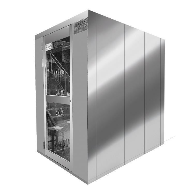Zwei-Personen-Luftdusche. 201 Edelstahl und energiesparendes Design. ISO-zertifiziert für Pharmalabors.