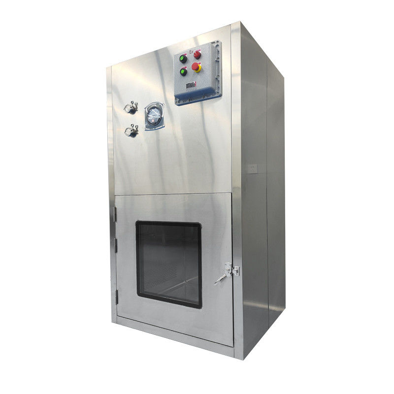 Explosionssicheres Laminar-Flow-Transfer-Fenster. 99,999% Reinigung. GMP Pharma & Chemical Safe Pass-Through.