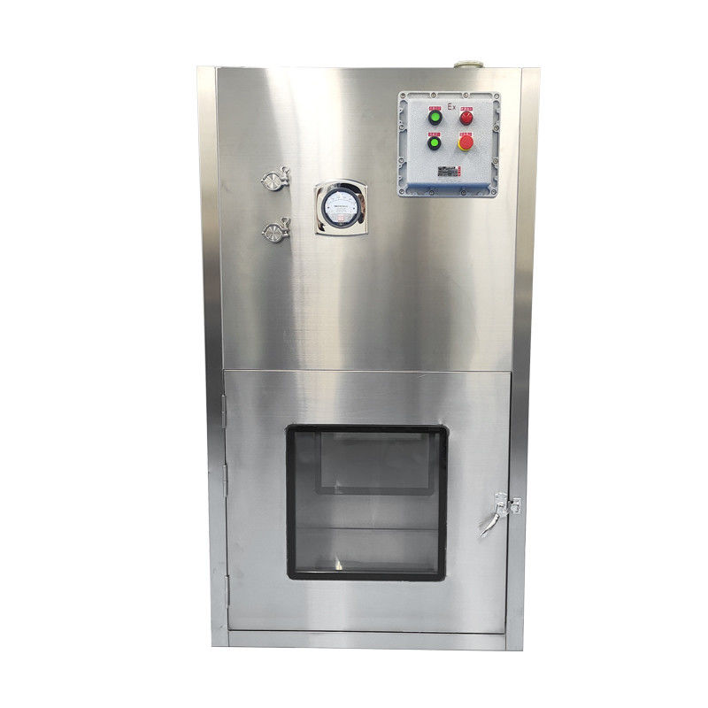 Explosionssicheres Laminar-Flow-Transfer-Fenster. 99,999% Reinigung. GMP Pharma & Chemical Safe Pass-Through.