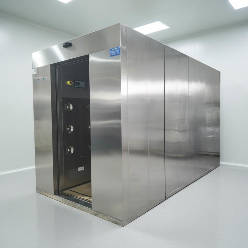 ISO 14644-zertifizierte Reinraum-Luftdusche mit automatischer Schiebetür und robuster Stahlkonstruktion