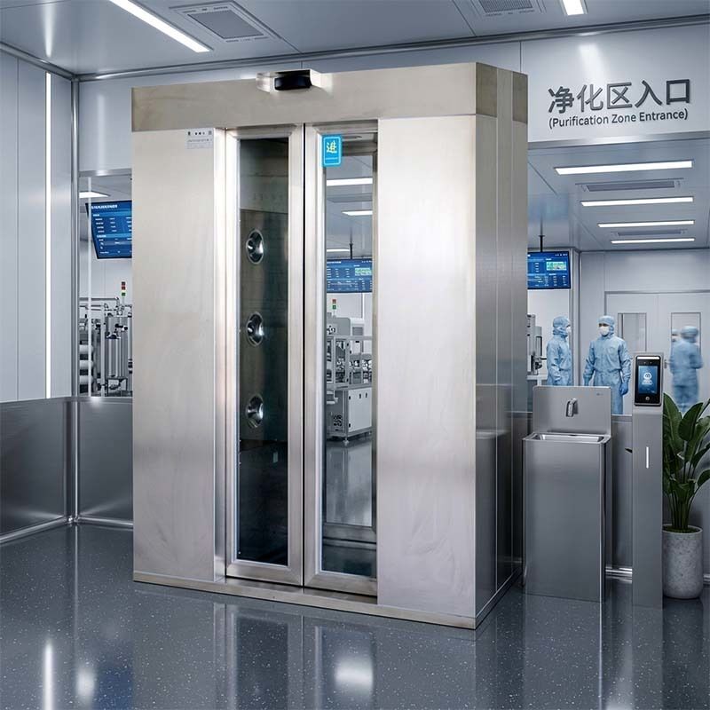 ISO-zertifizierte Luftdusche für zwei Personen. Autotür und 201-Edelstahl.