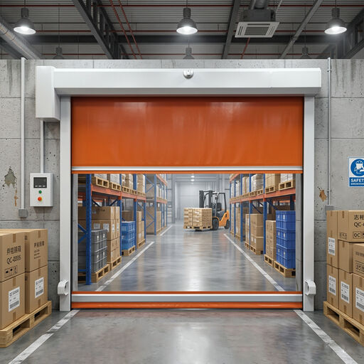 Industrielle automatische Rolltür mit 2,0 m/s Hochgeschwindigkeits-Schlagfestigen PVC-Vorhängen und energiesparender Isolierung für Lagerhallen